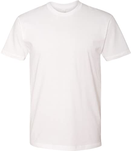 Next Level Apparel Mens Premium Fitted Short-Sleeve Crew T-Shirt White(1pck) Large