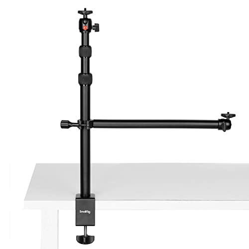 SmallRig Camera Desk Mount Table Stand with Magic Arm and 1/4' Ball Head, 13'-35.4' Adjustable Light Stand, Tabletop C Clamp for DSLR Camera, Ring Light, Live Streaming, Photo Video Shooting - 3992