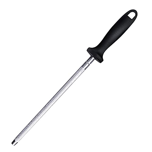 Knife Sharpener Rod, Fanerfun 13 Inch Carbon Steel Professional Knife Sharpener with Hanging Holes (13 inches)