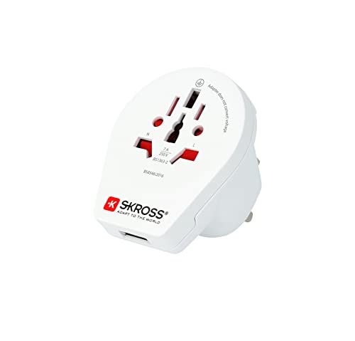 Skross World to UK USB Travel Adaptor, White