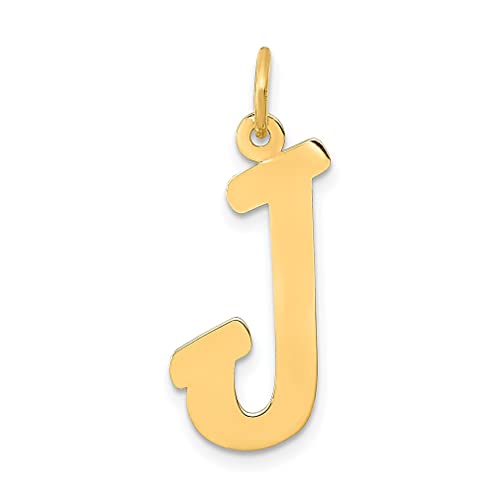 14k Yellow Gold Small Dainty Letter J Initial Name Monogram Necklace Charm Pendant Fine Jewelry For Women Gifts For Her