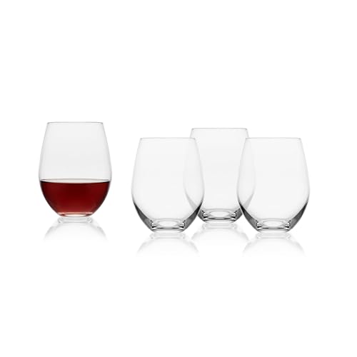 Mikasa Samantha Stemless Wine Glass, Set Of 4, 21 Ounce, Clear