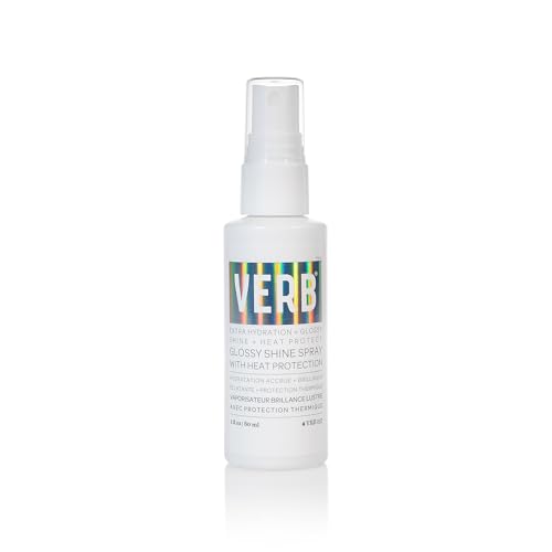VERB Glossy Shine Spray with Heat Protection - Vegan Paraben Free Moisturizing Hair Spray without Harmful Sulfates for All Hair Types - Adds High Shine and Primes for Styling, 2oz / 60 mL