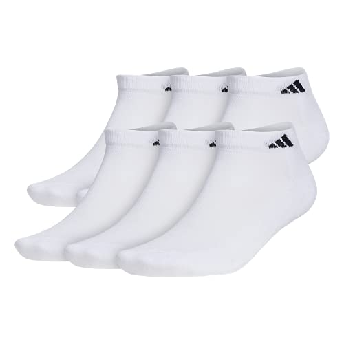 adidas mens Athletic Cushioned (6-pair) Low Cut Sock, White/Black, Large US