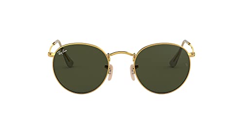 Ray-Ban Rb3447 Round Metal Sunglasses, Gold/G-15 Green, 50 mm