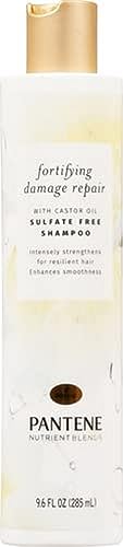 Pantene Sulfate Free Shampoo with Castor Oil, Nutrient Blends Fortifying Damage Repair, 9.6 Fl Oz