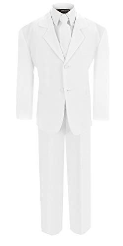 US Fairytailes Formal Boys Suit from Baby to Teen (10, White)