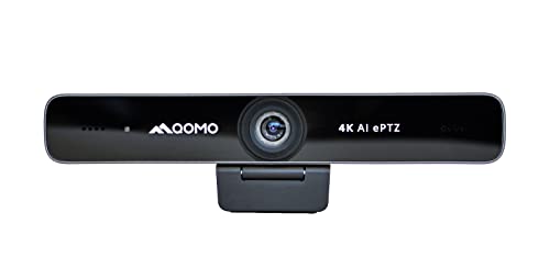 QOMO ConferenceCam 006 ePTZ 4K Webcam with auto or manually Pan/Tiltand, 10x Zoom, Ultra-Wide 120° FOV. for virtually All Video conferencing Platforms: Google Meet, Microsoft Teams, Zoom, Webex.