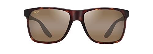 Maui Jim Men's Pailolo Polarized Rectangular Sunglasses, Matte Tortoise/HCL Bronze, Large