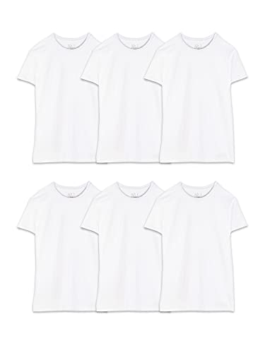 Fruit of the Loom mens Stay Tucked Crew T-shirt Underwear, Big Man - White 6 Pack, 4X-Large US