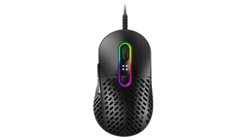 Mountain Makalu 67 RGB Gaming Mouse with Unique Patented Lightweight Rib Design Construction, PixArt PAW3370 Sensor and 100% PTFE Mouse Feet (Black)