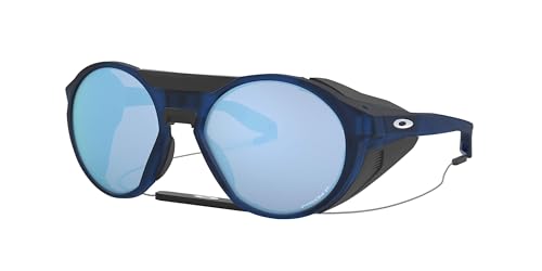 Oakley Men's OO9440 Clifden Round Sunglasses, Matte Translucent Blue/Prizm Deep Water Polarized, 54 mm