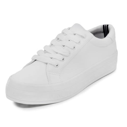 Nautica Women Fashion Sneaker Lace-Up Tennis Casual Shoes for Ladies-Aelisa-White-Size 7