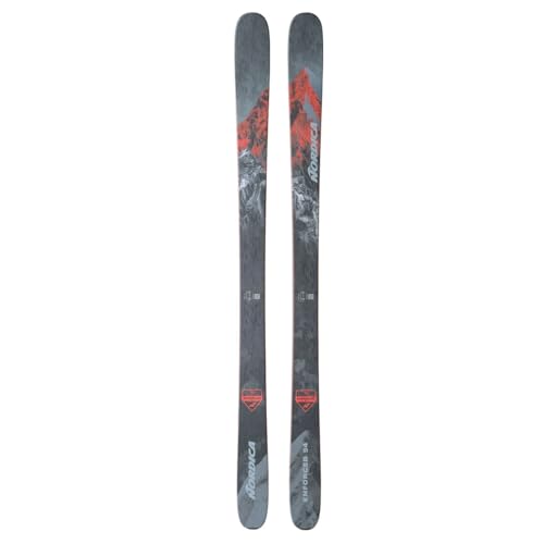 Nordica Men's Enforcer 94 All-Mountain Skis | High-Performance Innovative Durable Lightweight Stable Rocker Skis, Gray/Red, Size: 186