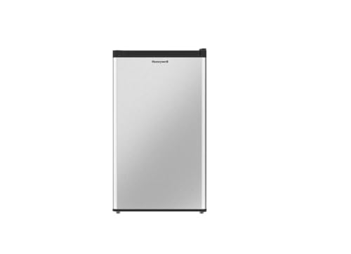 Honeywell Compact Upright Freezer, 3 Cubic Feet, Single Door Upright Freezer with Reversible Door, for Home, Dorms, Apartment, Office- Stainless Steel