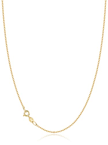 Jewlpire 18K Over Gold Chain Necklace for Women Girls, 1mm Cable Chain Gold Chain Sturdy & Shiny Women's Chain Necklaces, 18 Inch