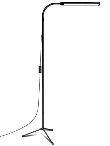 EBEST Led Floor Lamp for Eyelash Extensions Craft Task Floor Standing Light Adjustable Gooseneck Dimmable lash LED Lamp for Facial Spa Salon Makeup