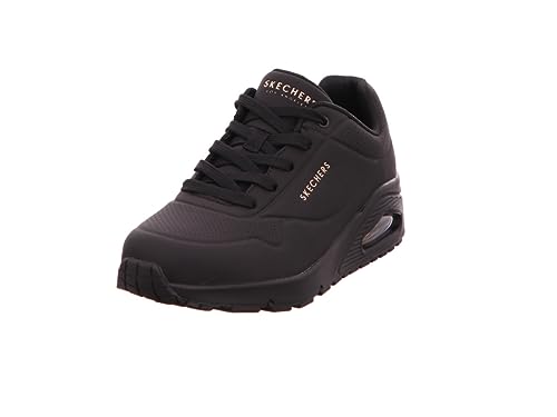 Skechers womens Skecher Street Women's Uno - Stand on Air Sneaker, Black/Black, 8.5 US