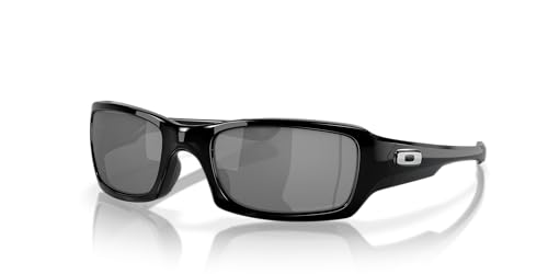 Oakley Men's OO9238 Fives Squared Rectangular Sunglasses, Polished Black/Black Iridium Polarized, 54 mm