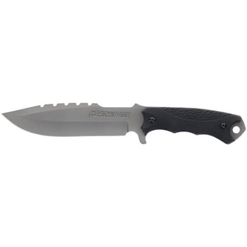 Schrade Delta Class Extreme Survival Fixed Blade 10.75in with 6in AUS-10 Steel Blade and Non-Slip Grip for Camping and Bushcraft