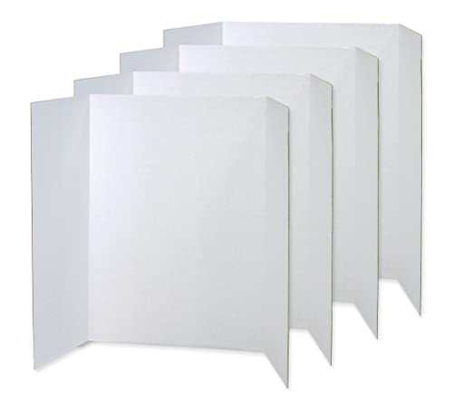 Pacon Presentation Boards, Single Wall, White, 48' x 36', 4 Count