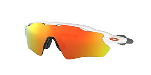 Oakley Men's OO9208 Radar EV Path Rectangular Sunglasses, Polished White/Fire Iridium, 38 mm