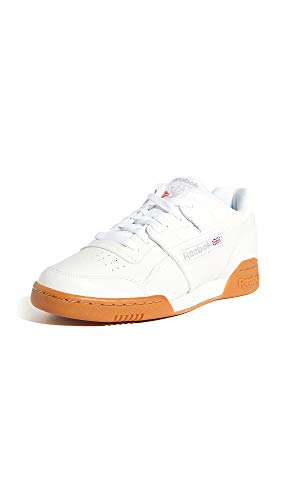 Reebok Men Workout Plus Sneaker, White/Carbon/Classic red, 11