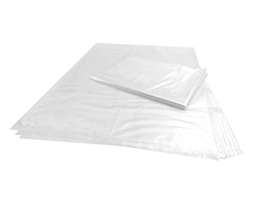 Wowfit 100 CT 12x18 inches 1.1 Mil Clear Plastic Flat Open Poly Bags Great for Food Storage, Seafood, Cotton Candy and More (12 x 18 inches)