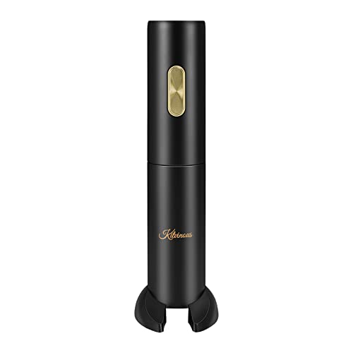 KITVINOUS Electric Wine Opener Battery Operated, Automatic Wine Bottle Opener, Portable Corkscrew with Foil Cutter, Black