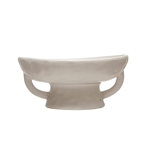 Creative Co-Op Stoneware Bowl w Reactive Glaze, White