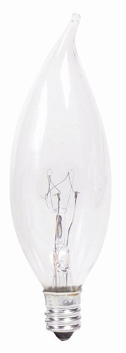 Philips 167205 40-Watt BA9 Clear Decorative Candelabra Base Candle Light Bulb, 4-Pack