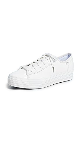 Keds Women's Triple Kick Sneaker, White Canvas, 8 Medium