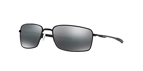 Oakley Men's OO4075 Square Wire Rectangular Sunglasses, Polished Black/Black Iridium, 60 mm