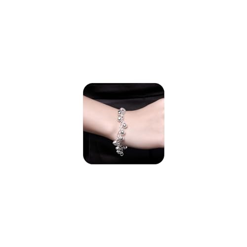 Cutesmile Fashion Jewelry 925 Sterling Silver Bells Chain Adjustable Bracelet/Anklet for Women Girls