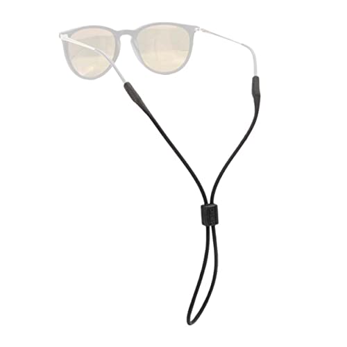 Chums Slim Retainer - Adjustable Thin Silicone Unisex Eyewear Keeper (Black)