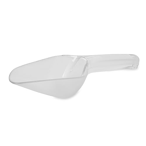 Rubbermaid Commercial Products Plastic Utility Ice Scooper, 6-ounce, Clear, Dishwasher Safe Kitchen Scoop for Weddings/Bar/Ice Bucket/Kitchen/Popcorn