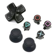 for Snoy Dualshock 4 Playstation 4 PS4 Controller Replacement Full Set ABXY X D-pad Buttons Joystick ThumbStick Grip Caps