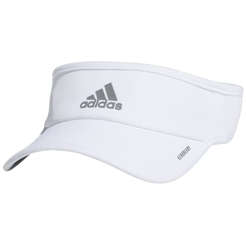 adidas Women's Superlite Sport Performance Visor for Sun Protection and Outdoor Activities, White/Silver Reflective, One Size