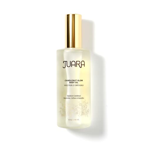 Juara Candlenut Glow Body Oil — Deluxe Hydration for Skin, Hands, Feet, Hair — Dry Skin Therapy — Moisturizing Treatment — Lightweight Formula — Paraben and Sulfate Free — 100% Vegetarian — 4 oz