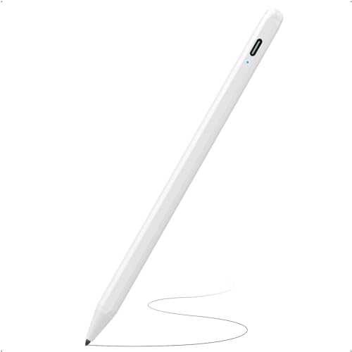 Stylus Pen for iPad (2018-2024) with Fast Charging & Palm Rejection, Compatible with Apple iPad Pro M4 2024, iPad Air M2 2024, iPad Pro 11/12.9 inch, iPad 10-6th, iPad Air 5th-3rd, iPad Mini 6/5th