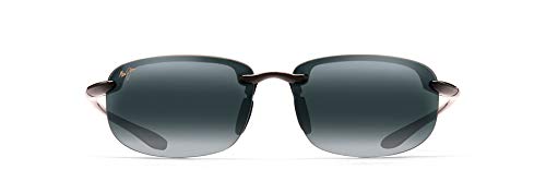 Maui Jim Men's and Women's Hookipa Polarized Rimless Reading Sunglasses, Gloss Black/Neutral Grey, Large, +2.5