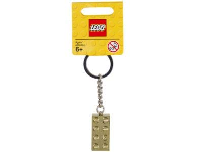 LEGO Classic 2 x 4 Brick Metallic Gold Keychain 850808