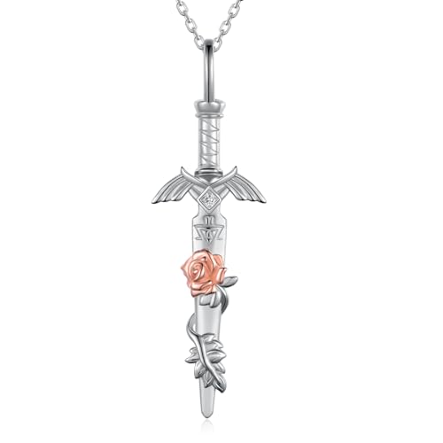 Master Sword Necklace Sterling Silver Zelda Sword Necklace Hyrule Warriors Jewelry Gifts for Unisex