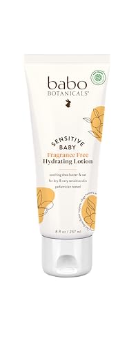 Babo Botanicals Sensitive Baby Fragrance-Free Daily Hydrating Baby Lotion- For body & face - For Babies, Kids & Adults with Sensitive Skin - EWG Verified - Vegan (Packaging may vary)