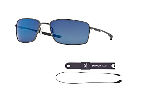 Oakley Square Wire OO407502 60MM Cement/Ice Iridium Rectangle Sunglasses for Men + BUNDLE Accessory Leash Kit+ BUNDLE with Designer iWear Eyewear Kit