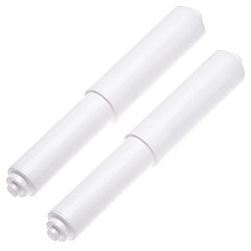 2 Pack - White Toilet Paper Holder Spring Loaded Roller Replacement Rod