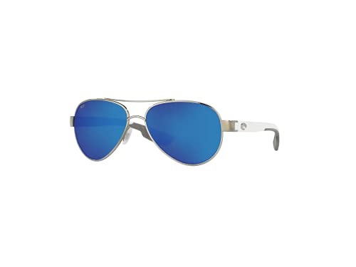 Costa Loreto 6S4006 400605 56MM 21 Palladium/Blue Mirror 580P Plastic Polarized Pilot Sunglasses for Women + BUNDLE with Designer iWear Eyewear Kit