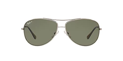 Ray-Ban RB3293 Metal Aviator Sunglasses, Gunmetal/Polarized Green, 63 mm