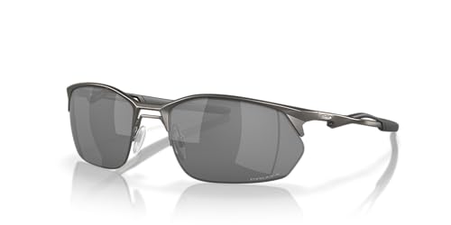 Oakley Men's OO4145 Wire Tap 2.0 Rectangular Sunglasses, Matte Gunmetal/Prizm Black, 60 mm