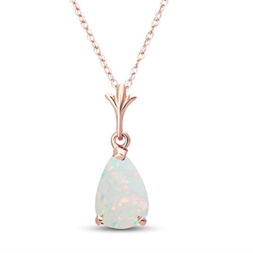 Galaxy Gold GG 14k14 Solid Rose Gold Drop Pendant Necklace with Pear Shape 0.77 Carat Natural Vibrant